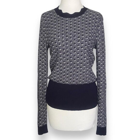 Hinge Sweaters - Hinge Women’s Wool Blend Blue Grey Knit Pullover Sweater Size S Cozycore